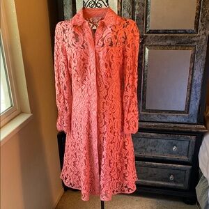 Nanette Lepore Elegant Pink Lace Dress